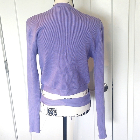 Multi ways to wear Purple wrap long sleeve sweater - Picture 2 of 4
